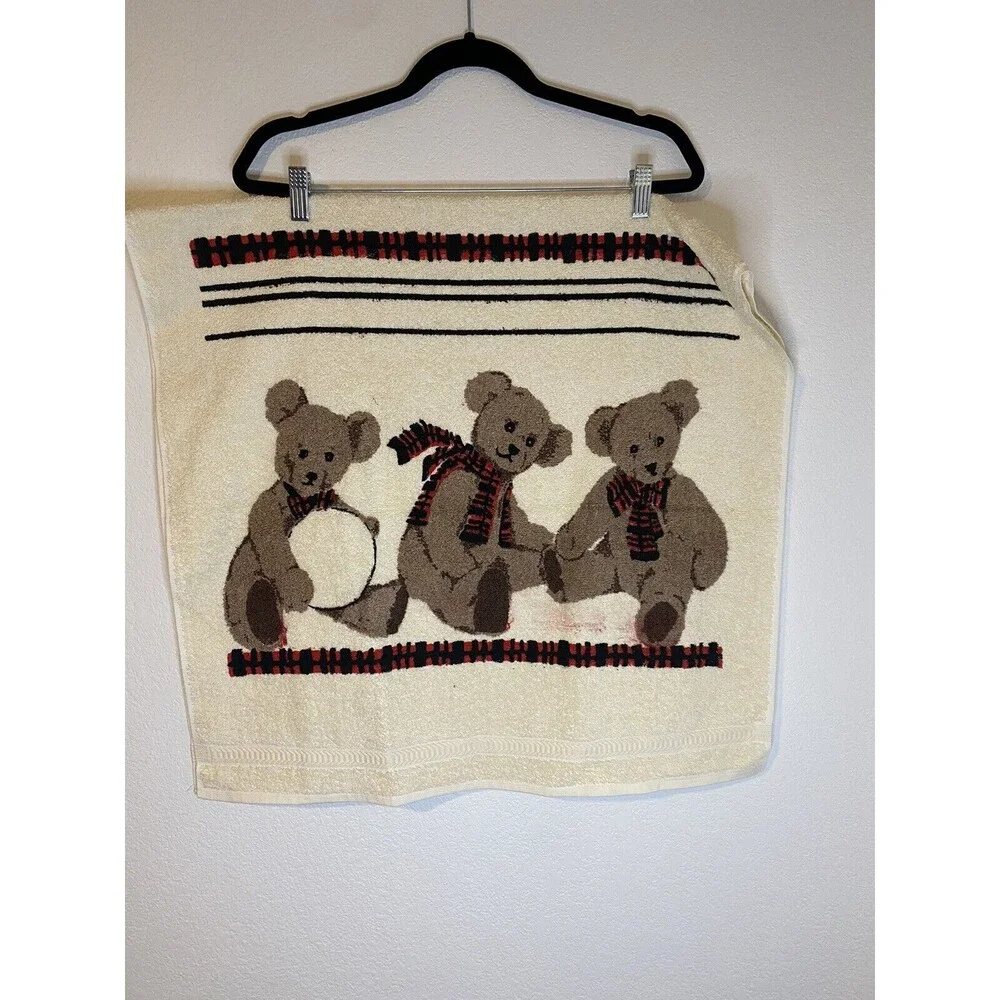 Vintage R. A. Briggs Bear Bath Towel Cotton NWOT